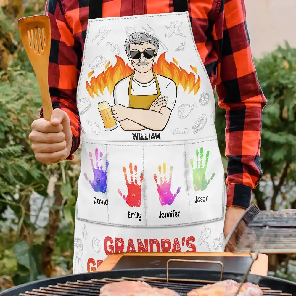 Daddy's Grilling Apron - Personalized Apron Apron The Next Custom Gift