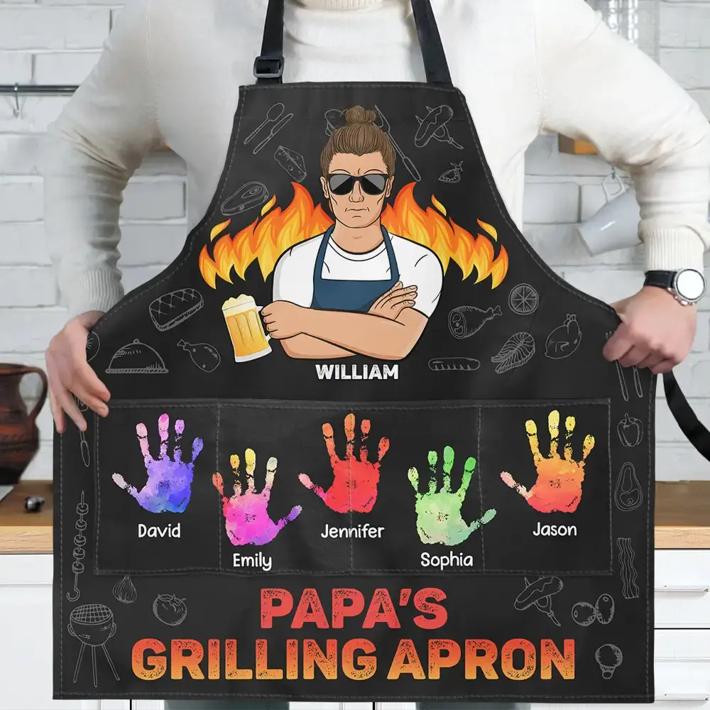 Daddy's Grilling Apron - Personalized Apron Apron The Next Custom Gift