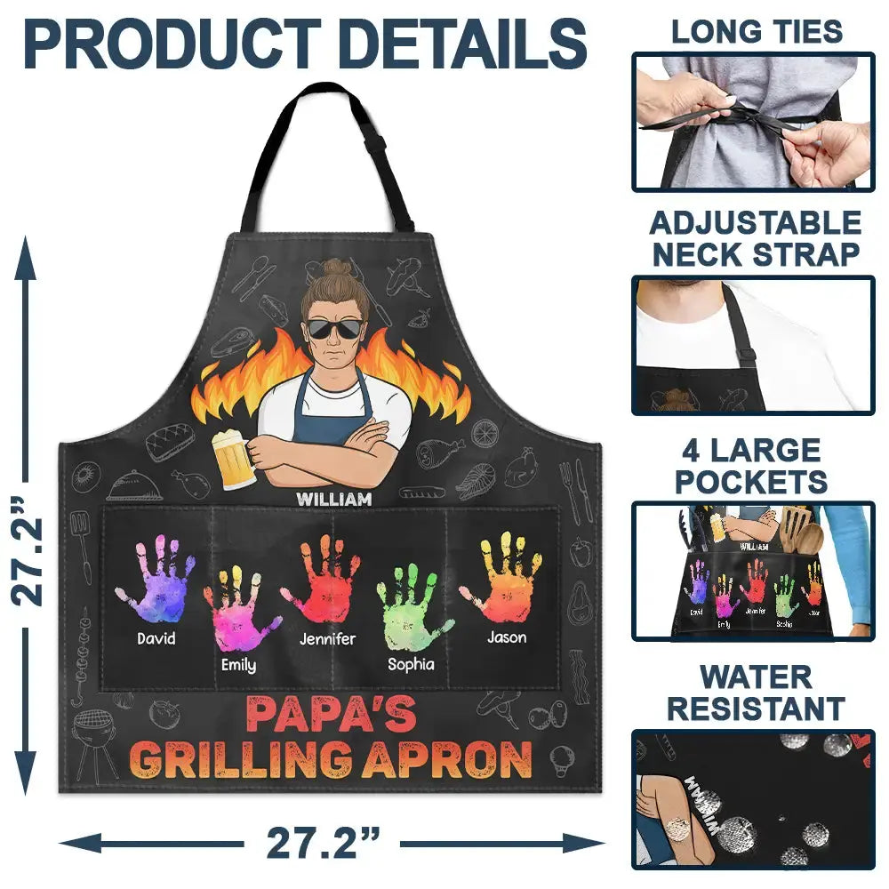 Daddy's Grilling Apron - Personalized Apron Apron The Next Custom Gift