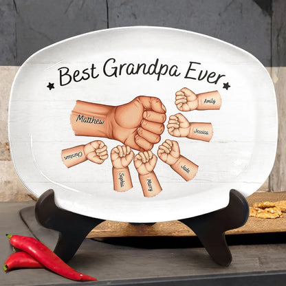 Daddy's Team Hand Punch - Personalized Plate
