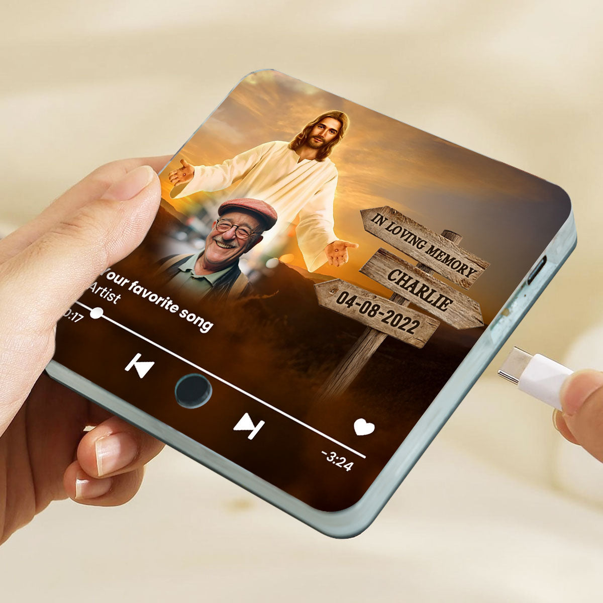 Upload Photo In Loving Memory Personalized Music Fridge Magnet, Sympathy Gift