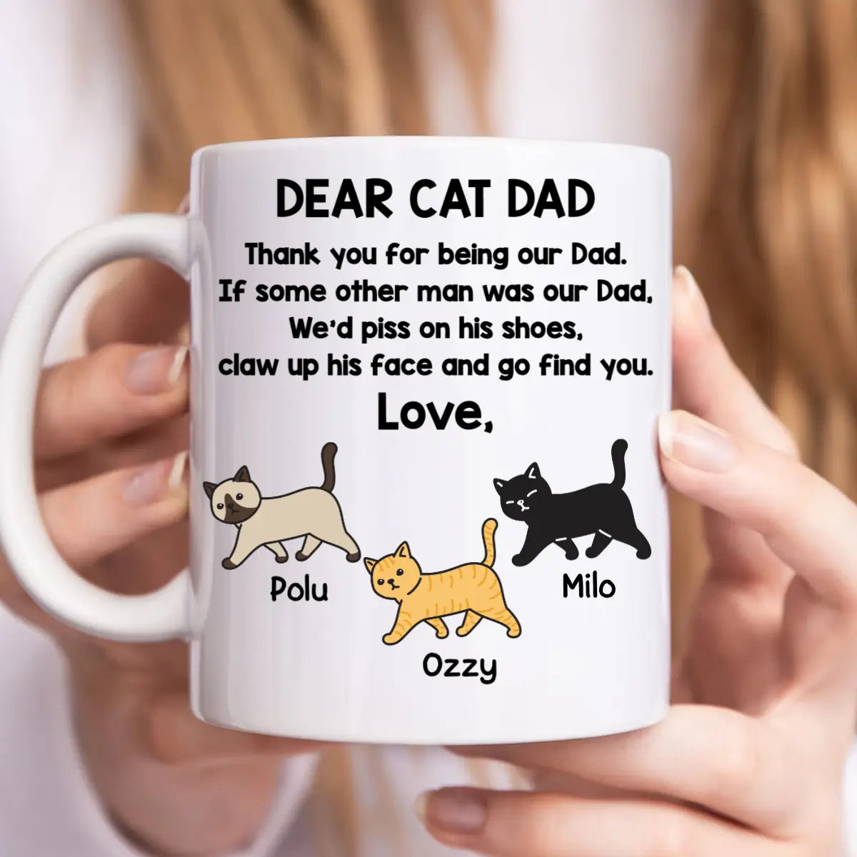 Dear Cat Dad -  Personalized Mug mug The Next Custom Gift