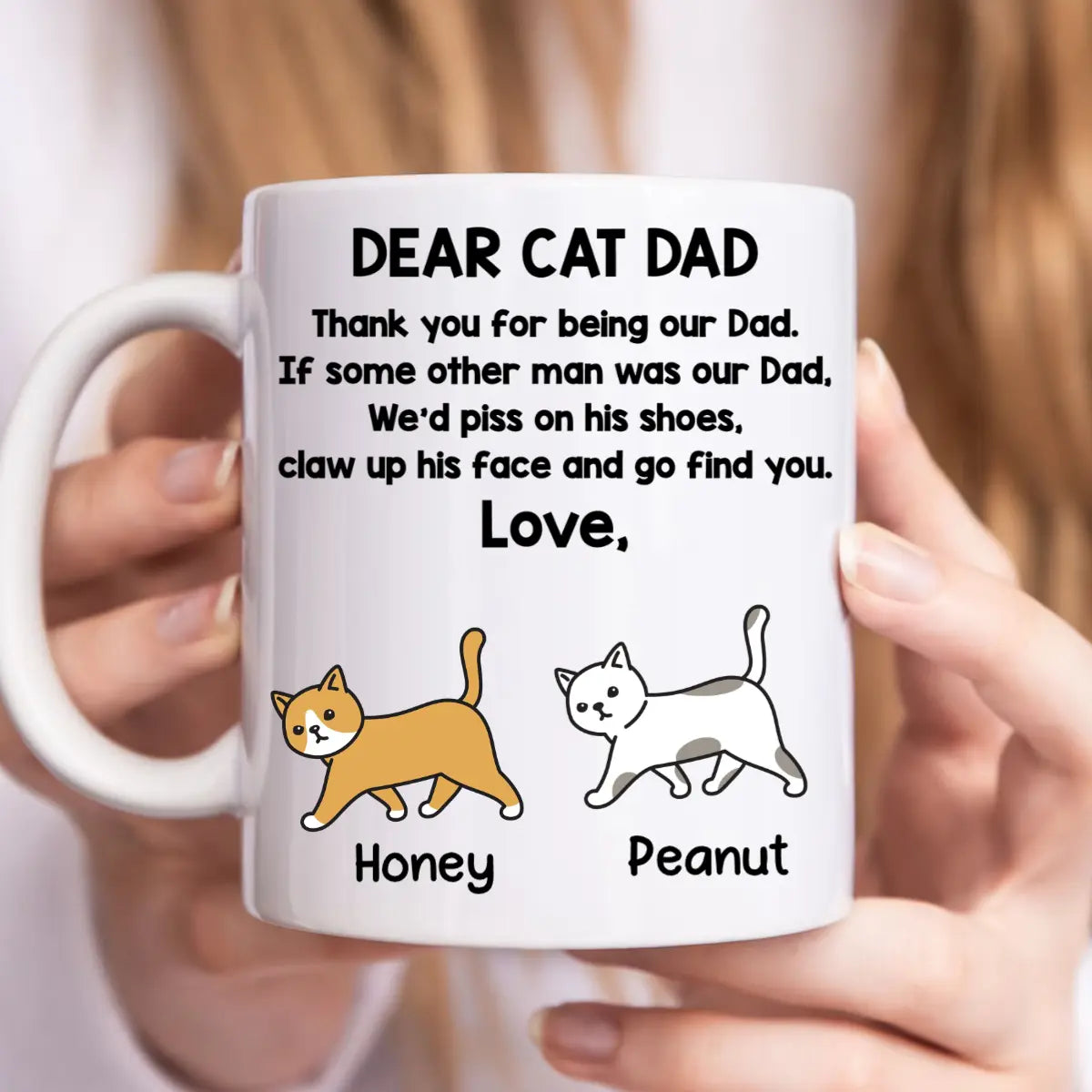 Dear Cat Dad -  Personalized Mug mug The Next Custom Gift