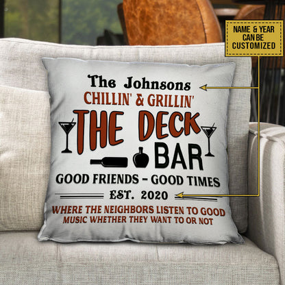 Deck Grilling Good Music Custom Pillow