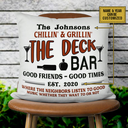 Deck Grilling Good Music Custom Pillow