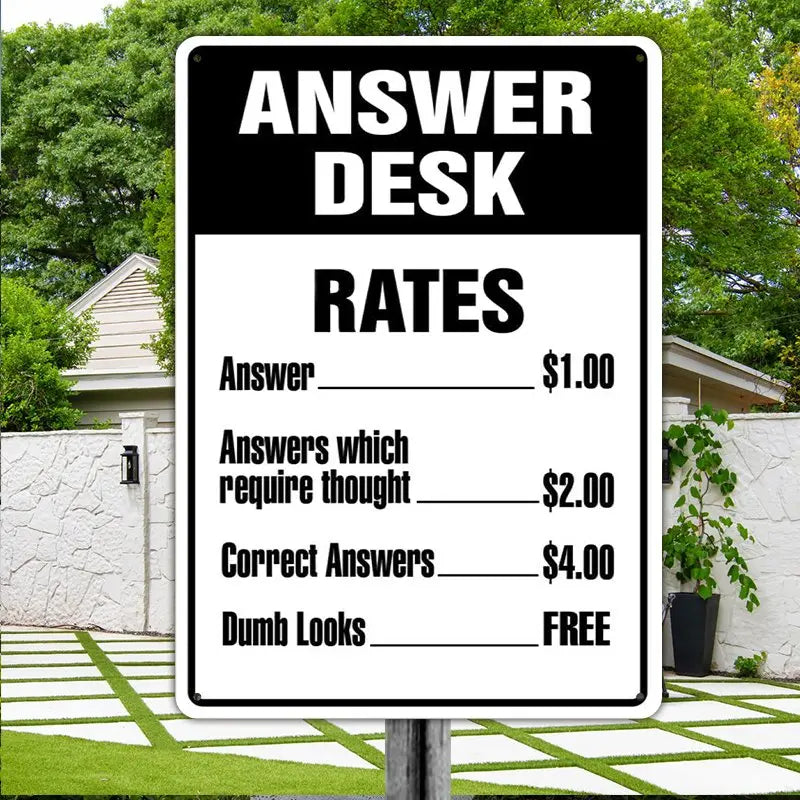 Decor - Answer Desk - Personalized Metal Sign (LH) Metal Sign The Next Custom Gift