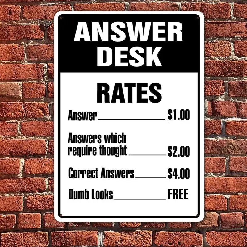 Decor - Answer Desk - Personalized Metal Sign (LH) Metal Sign The Next Custom Gift