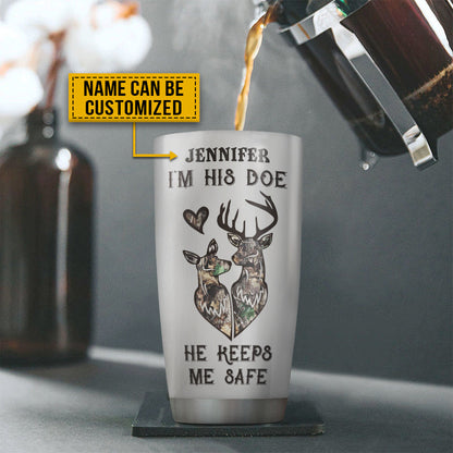 Deer Couple Camo His Doe Her Buck Custom Tumbler