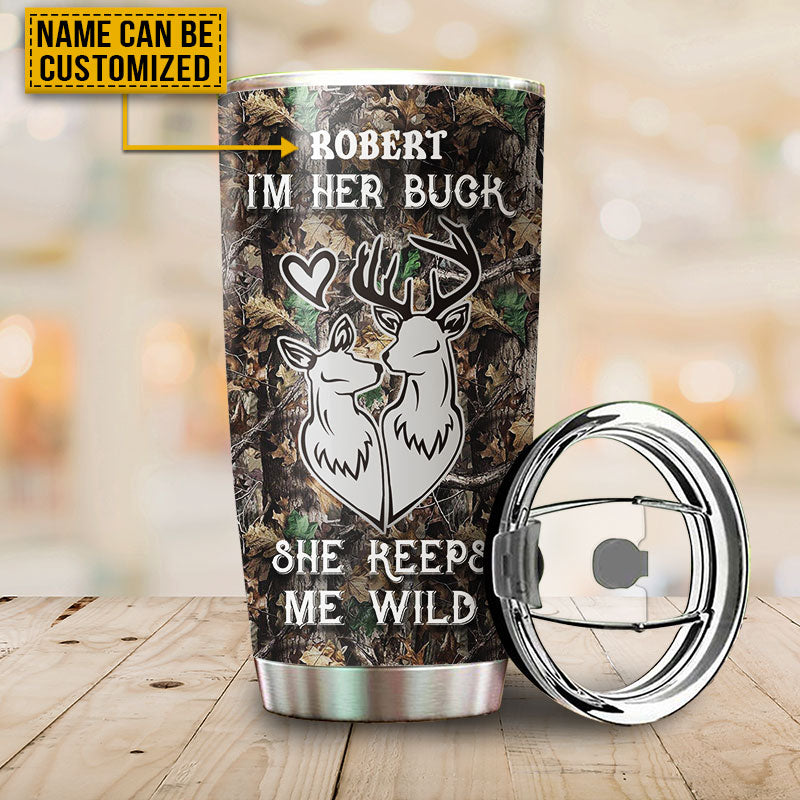Deer Couple Camo His Doe Her Buck Custom Tumbler