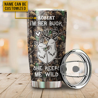Deer Couple Camo His Doe Her Buck Custom Tumbler
