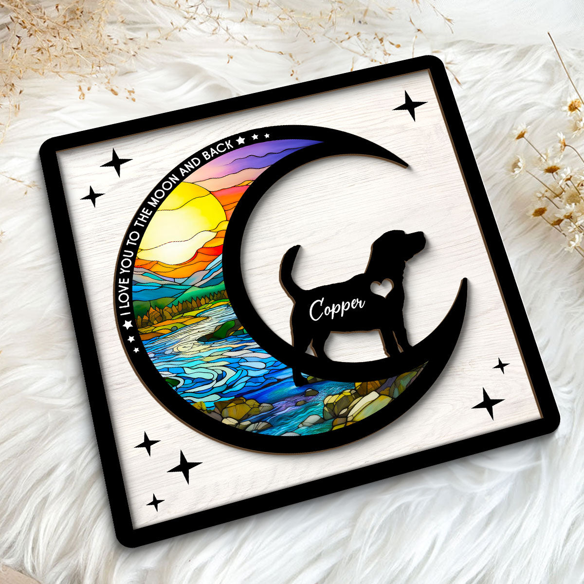 Loss Of Pet Memorial Personalized 2 Layered Wooden Plaque