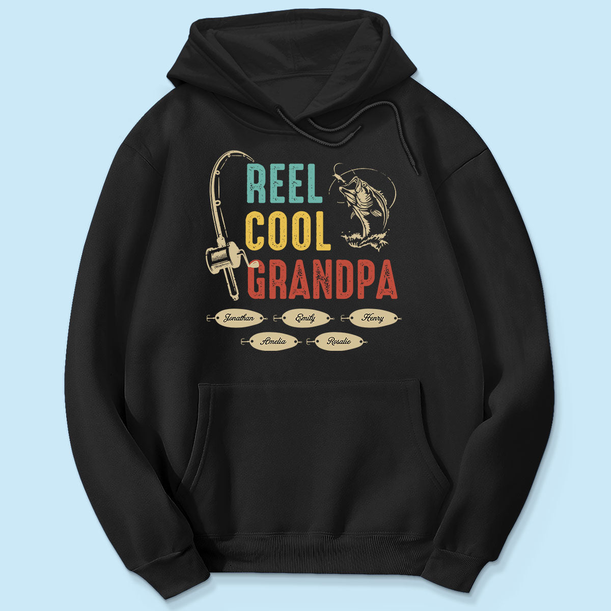 Reel Cool Grandpa Papa Fishing Camouflage Personalized Shirt, Unique 2025 Father's Day Birthday Gift For Grandpa, Dad, Husband