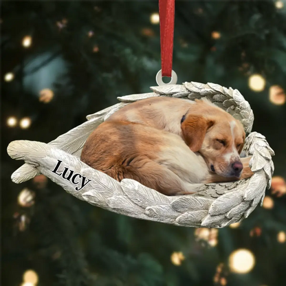 Dog Acrylic Ornament - Dog Lover Gifts - Sleeping Pet Within Angel Wings - Customized Your Photo Ornament, Custom Photo Gifts, Christmas Gifts ornament The Next Custom Gift