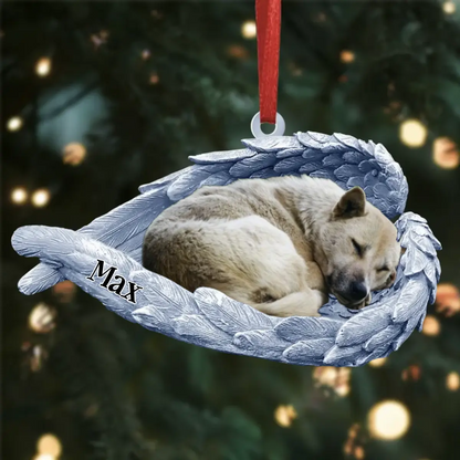 Dog Acrylic Ornament - Dog Lover Gifts - Sleeping Pet Within Angel Wings - Customized Your Photo Ornament, Custom Photo Gifts, Christmas Gifts ornament The Next Custom Gift