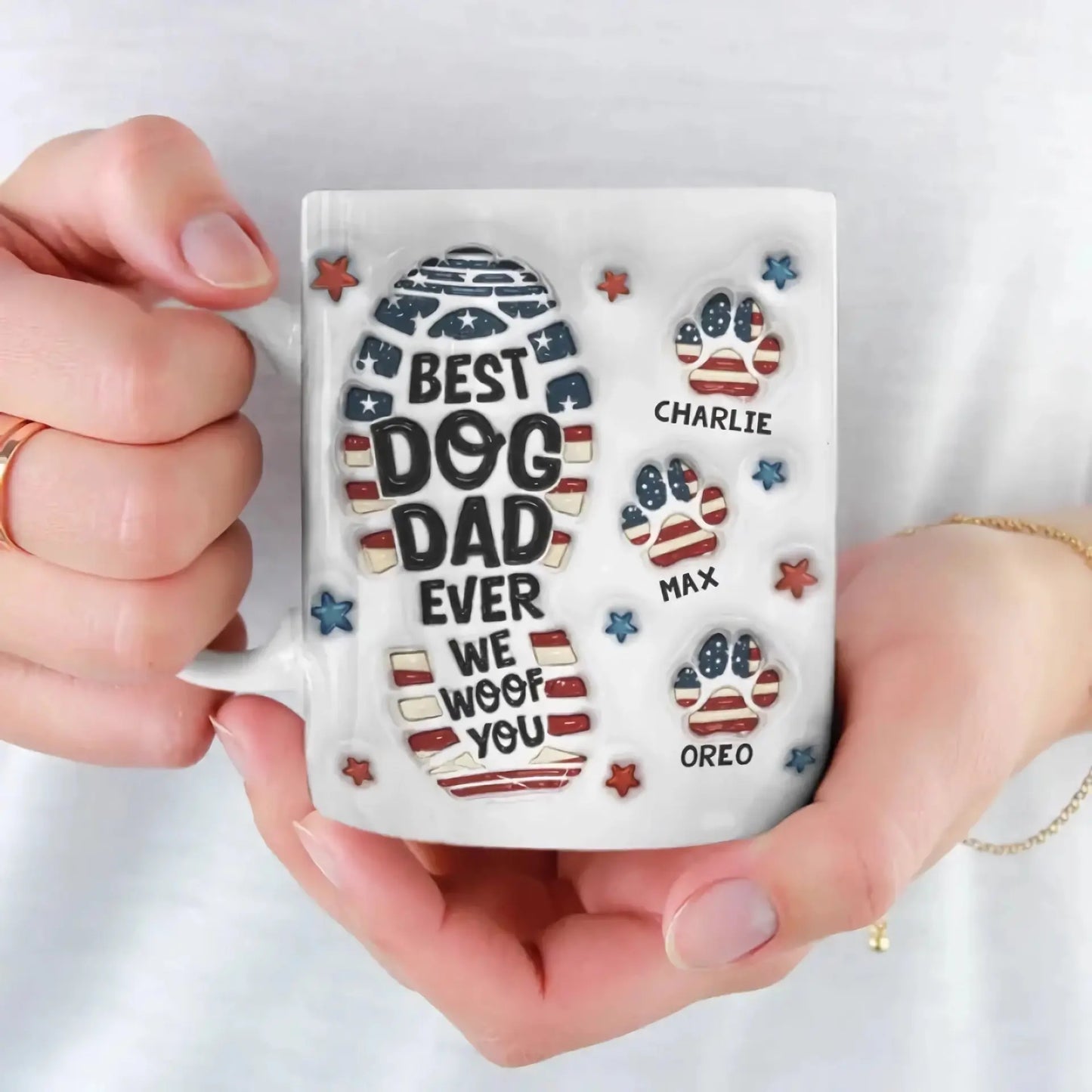 Dog Dad - Being A Dog Dad Means Having A Loyal Companion For Life - Personalized 3D Inflated Effect Printed Mug Mugs The Next Custom Gift