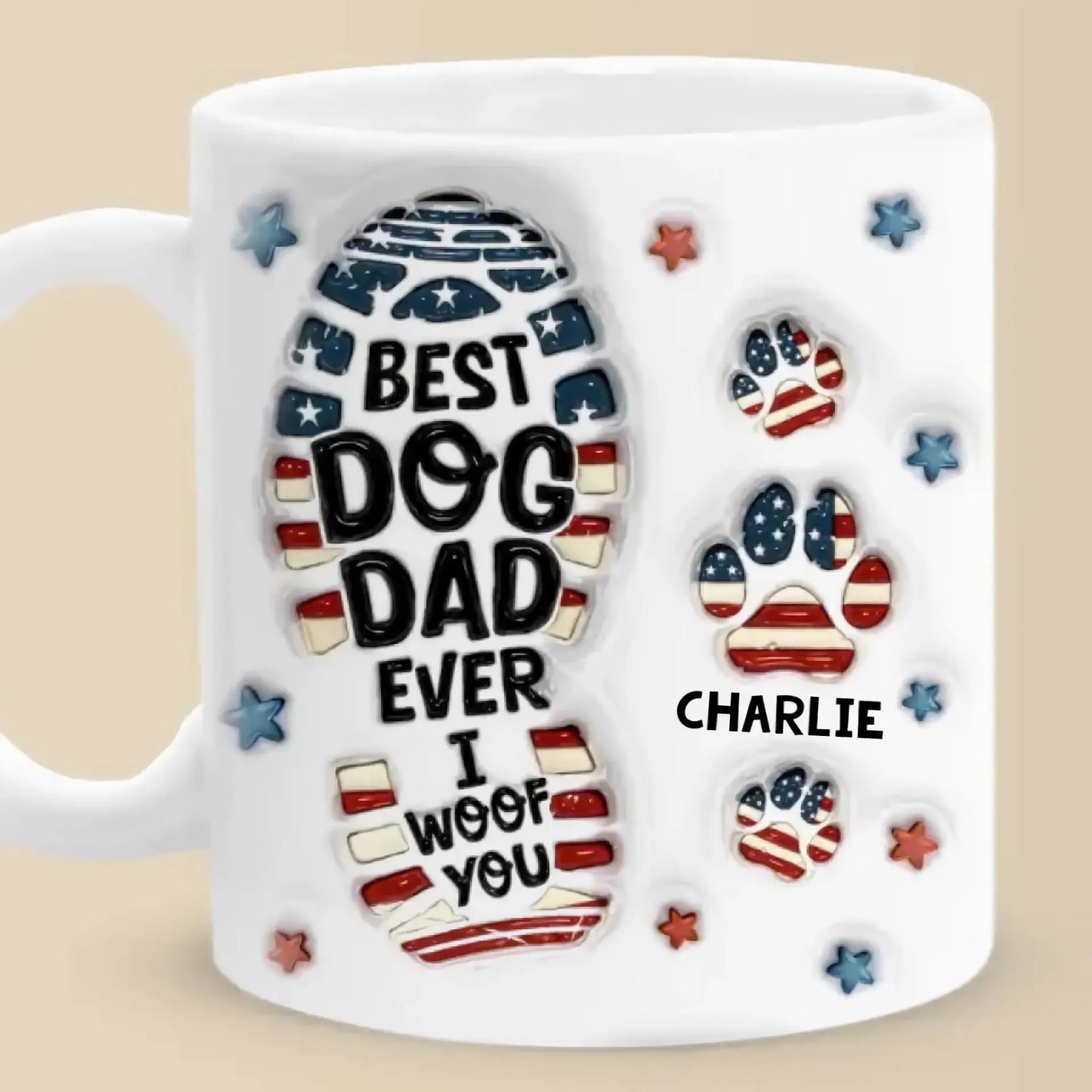 Dog Dad - Being A Dog Dad Means Having A Loyal Companion For Life - Personalized 3D Inflated Effect Printed Mug Mugs The Next Custom Gift