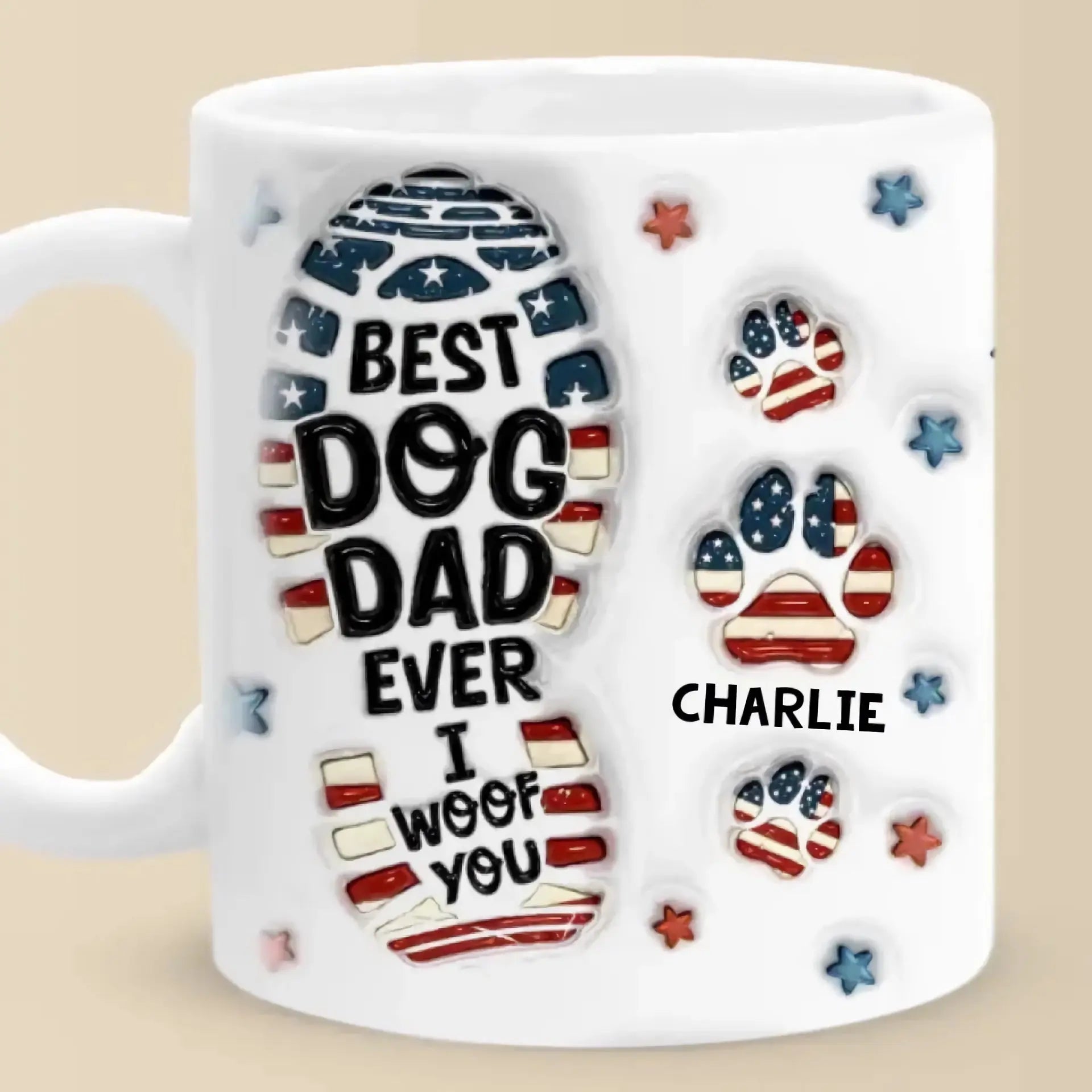 Dog Dad - Being A Dog Dad Means Having A Loyal Companion For Life - Personalized 3D Inflated Effect Printed Mug Mugs The Next Custom Gift