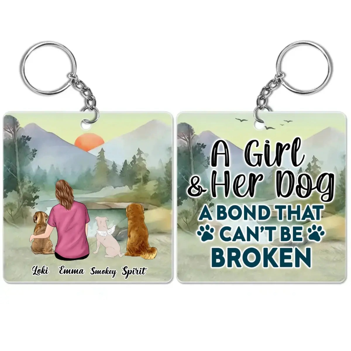 Dog Lovers - A Bond That Can't Be Broken - Personalized Acrylic Keychain Keychain The Next Custom Gift