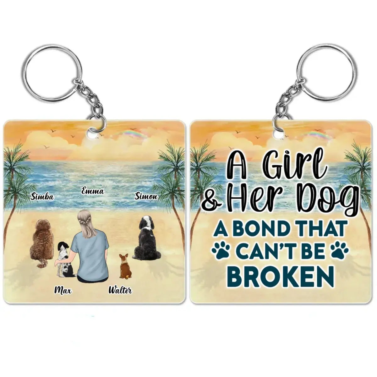 Dog Lovers - A Bond That Can't Be Broken - Personalized Acrylic Keychain Keychain The Next Custom Gift