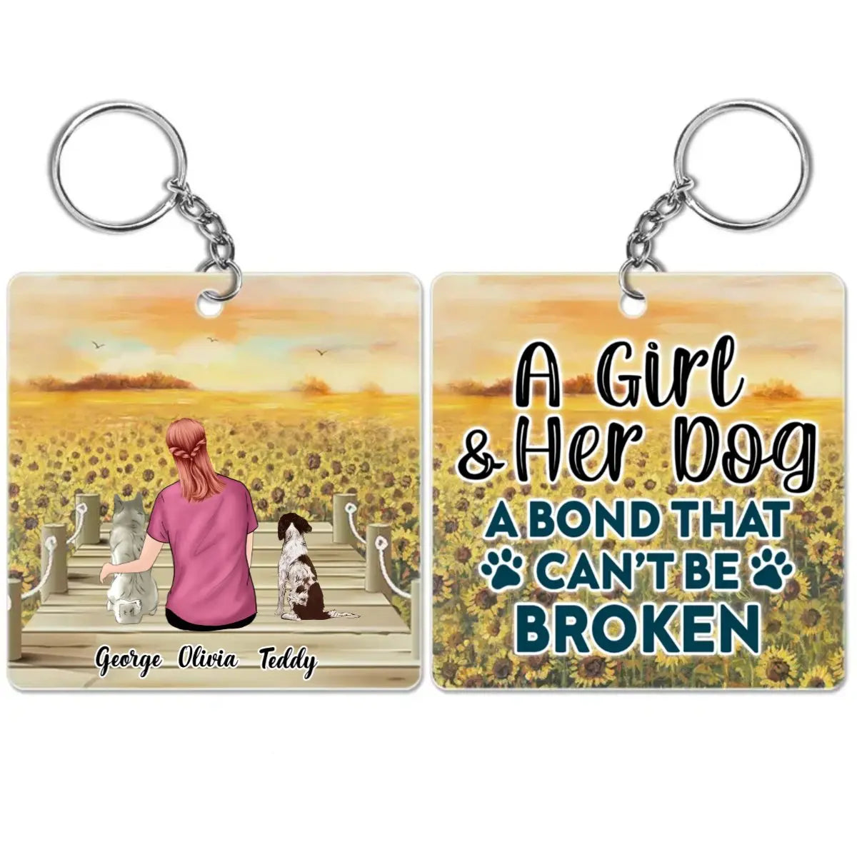 Dog Lovers - A Bond That Can't Be Broken - Personalized Acrylic Keychain Keychain The Next Custom Gift