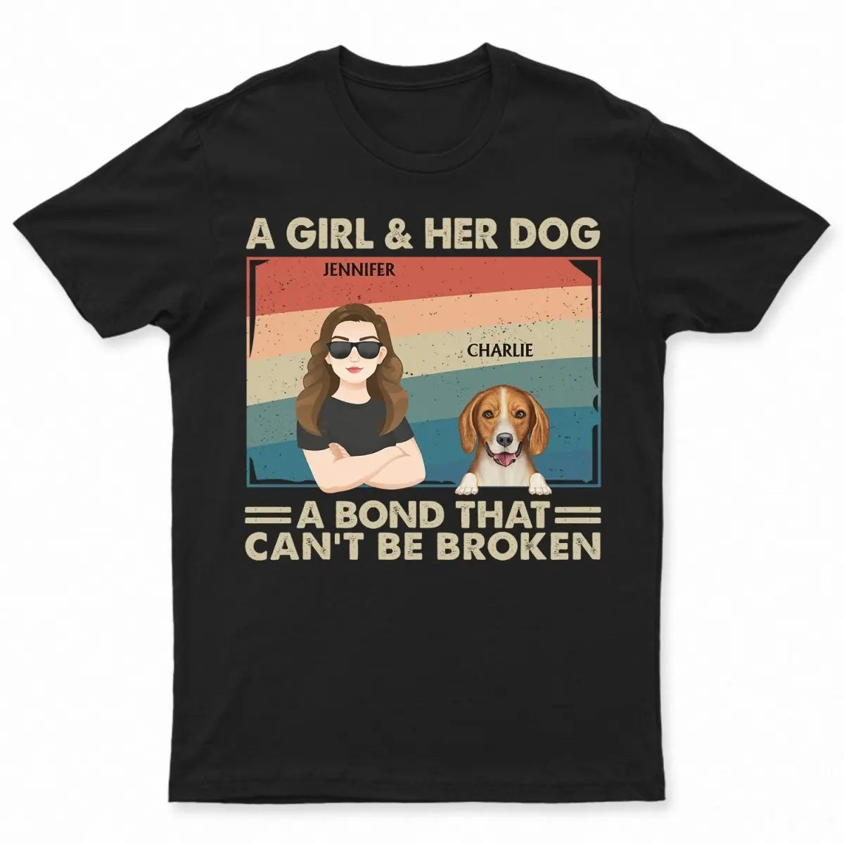 Dog Lovers - A Bond That Can't Be Broken - Personalized Unisex T-shirt, Hoodie, Sweatshirt Shirts & Tops The Next Custom Gift