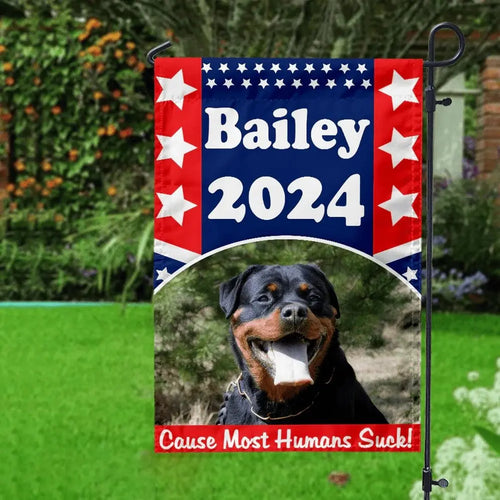 Dog Lovers - Cause Most Humans Suck! - Personalized Garden Flag Garden Flag The Next Custom Gift