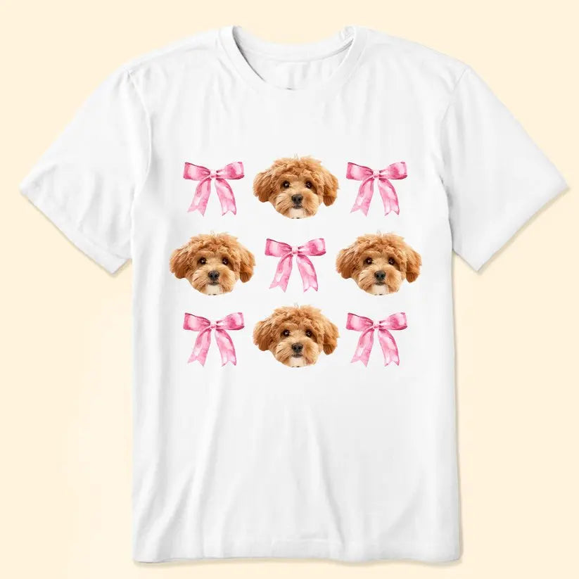 Dog Lovers - Coquette Pink Bow Trendy Dog Mom - Personalized Unisex T-Shirt (BU) Shirts & Tops The Next Custom Gift