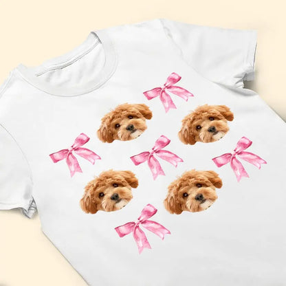 Dog Lovers - Coquette Pink Bow Trendy Dog Mom - Personalized Unisex T-Shirt (BU) Shirts & Tops The Next Custom Gift