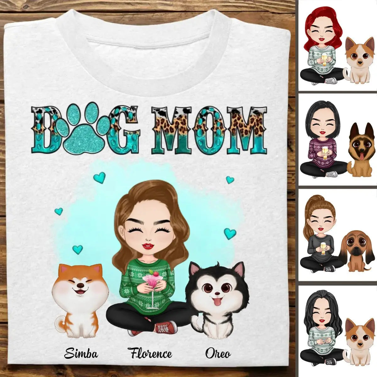 Dog Lovers - Dog Mom And Cute Dogs - Personalized T-Shirt - The Next Custom Gift  Shirts & Tops