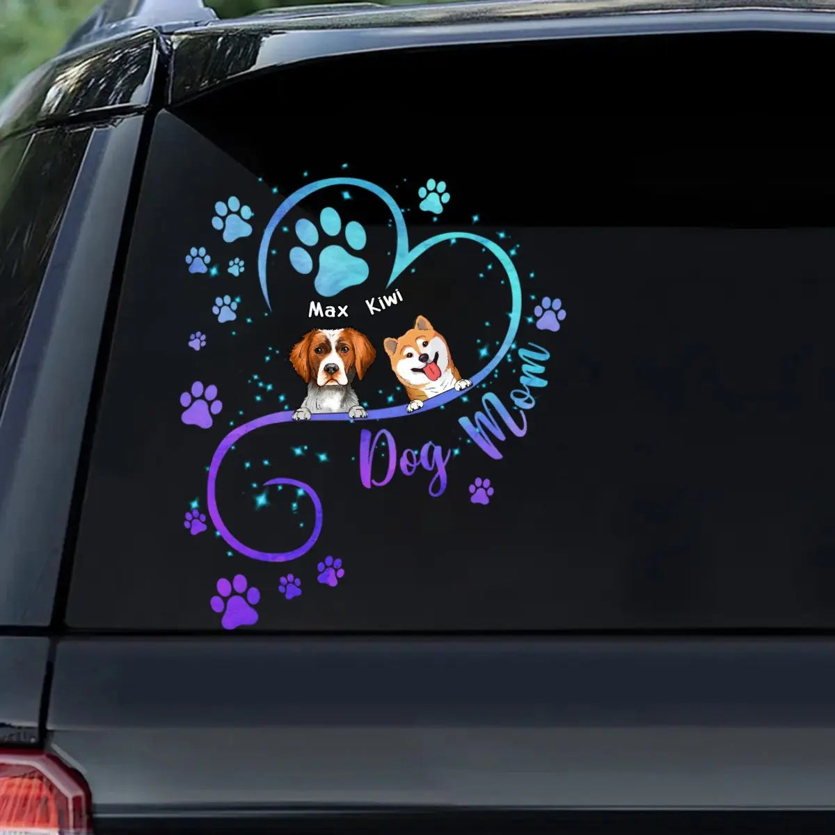 Dog Lovers - Dog Mom Heart Line - Personalized Sticker Decal (TL) Sticker Decal The Next Custom Gift