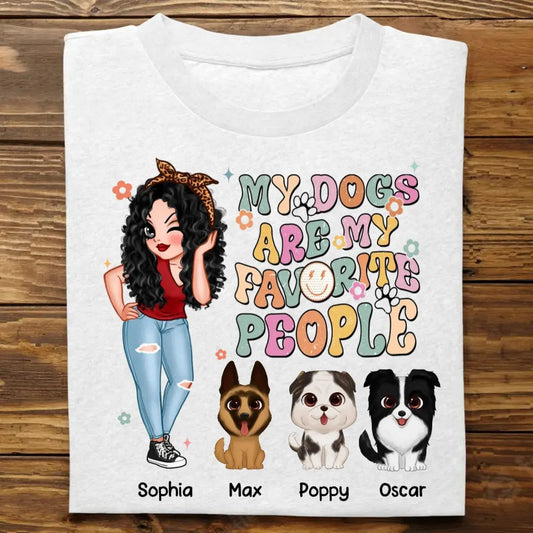 Dog Lovers - Dogs Are My Favorite People - Personalized Unisex T-shirt, Hoodie, Sweatshirt Shirts & Tops The Next Custom Gift