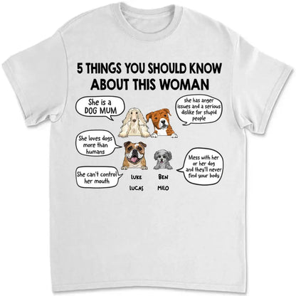 Dog Lovers - Five Things About This Dog Mom  - Personalized Unisex T-shirt, Hoodie Shirts & Tops The Next Custom Gift