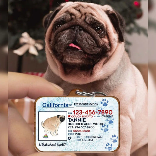 Dog Lovers - Funny Dog License Tag ID - Personalized Keychain (HJ) Keychain The Next Custom Gift