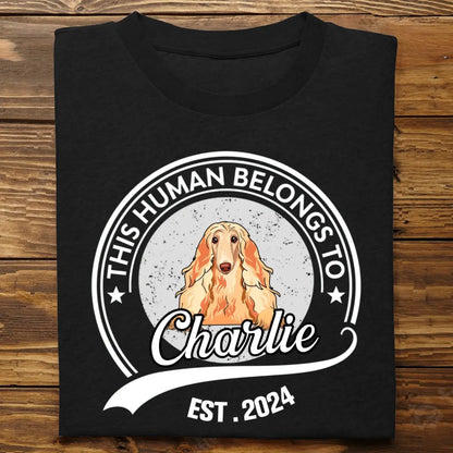 Dog Lovers - Human Belongs To Dog- Personalized T-Shirt Shirts & Tops The Next Custom Gift