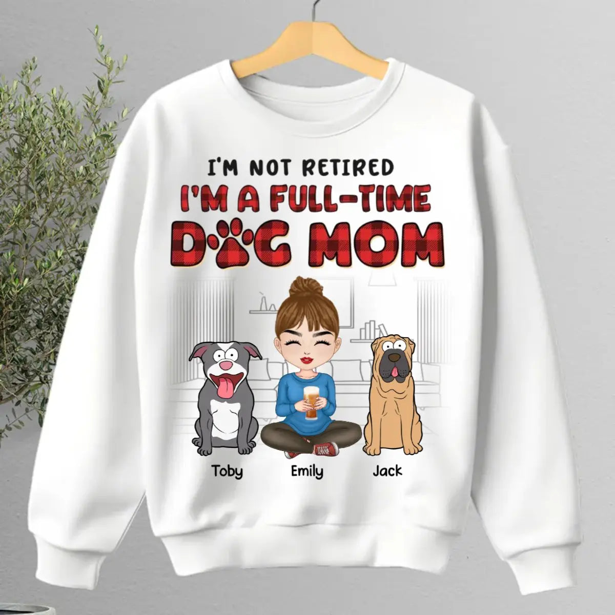 Dog Lovers - I'm Just A Full-Time Dog Mom - Personalized Unisex T-shirt, Hoodie, Sweatshirt - The Next Custom Gift  Shirts & Tops