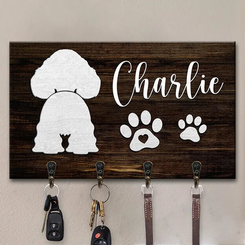 Dog Lovers - No Home Is Complete Without The Pawprints Of Puppy - Personalized Key Holder (LH) key holder The Next Custom Gift