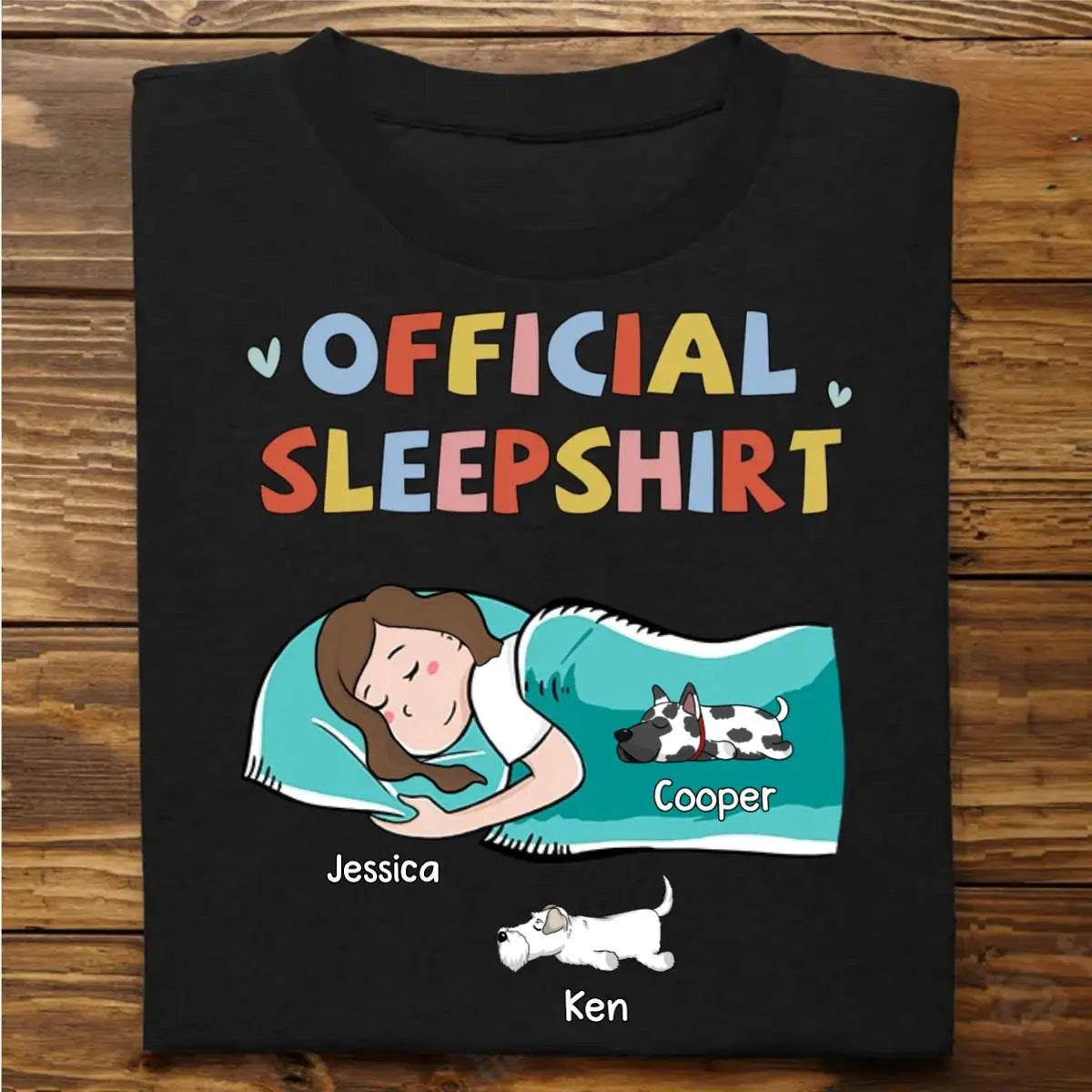 Dog Lovers - Official Sleepshirt Sleeping Dog - Personalized Unisex T-shirt - The Next Custom Gift  T-shirt