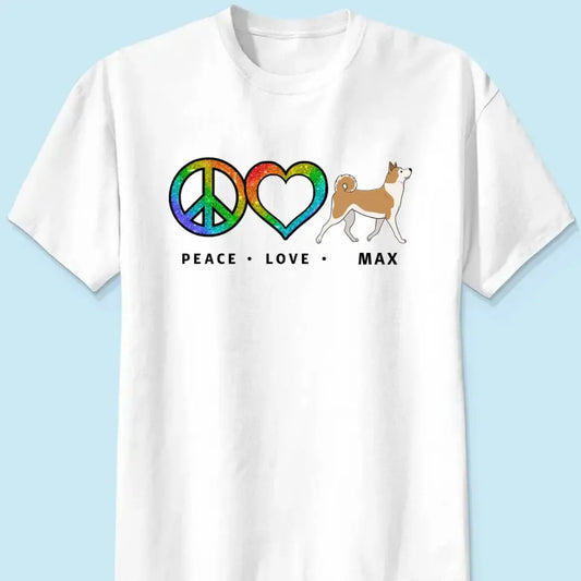 Dog Lovers - Peace Love Dog Pattern - Personalized Shirt (VT)  The Next Custom Gift