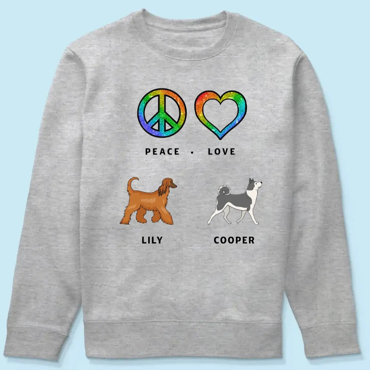 Dog Lovers - Peace Love Dog Pattern - Personalized Shirt (VT)  The Next Custom Gift