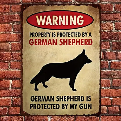 Dog Lovers - Property Is Protected By A German Shepherd - Metal Sign  The Next Custom Gift