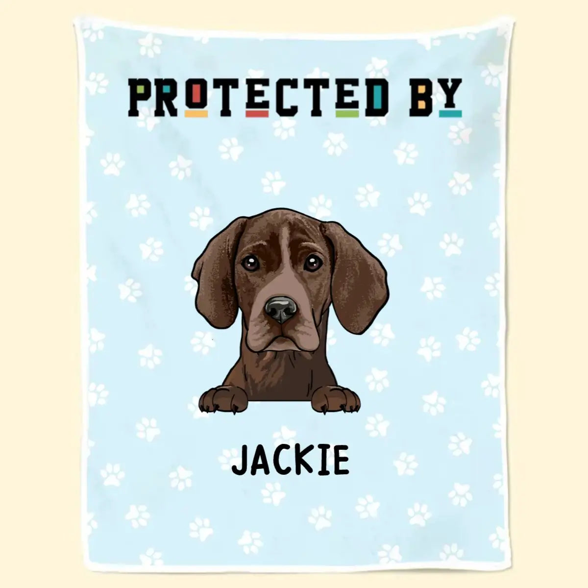 Dog Lovers - Protected By (D) - Personalized Blanket Blanket The Next Custom Gift