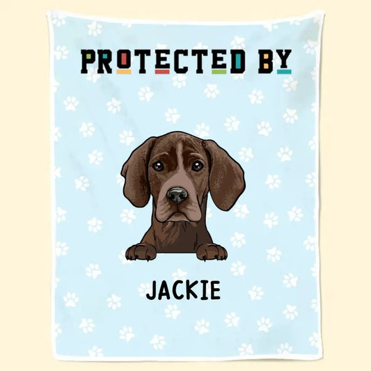 Dog Lovers - Protected By (D) - Personalized Blanket Blanket The Next Custom Gift