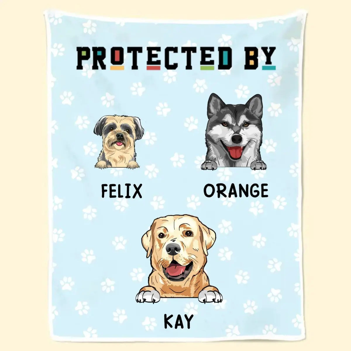 Dog Lovers - Protected By (D) - Personalized Blanket Blanket The Next Custom Gift