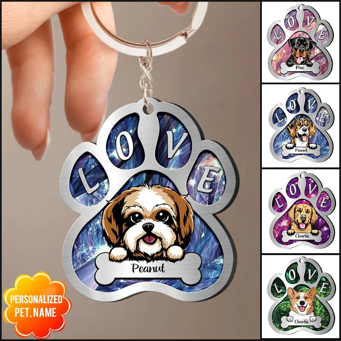 Dog Lovers - Sparkling Dog Mom - Personalized Acrylic Keychain - The Next Custom Gift  Keychain