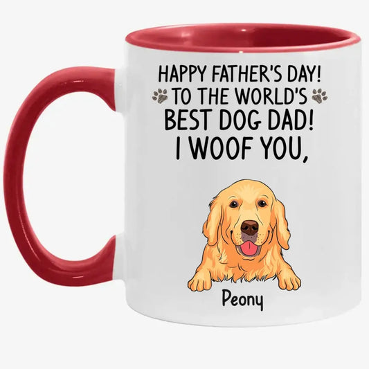 Dog Lovers - To The World's Best Dog Dad - Personalized Mug accent mug The Next Custom Gift