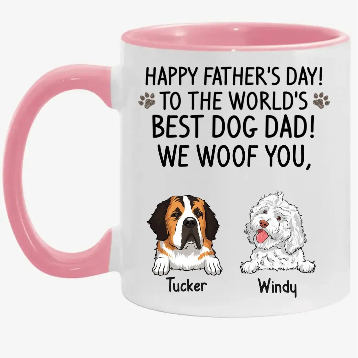 Dog Lovers - To The World's Best Dog Dad - Personalized Mug accent mug The Next Custom Gift