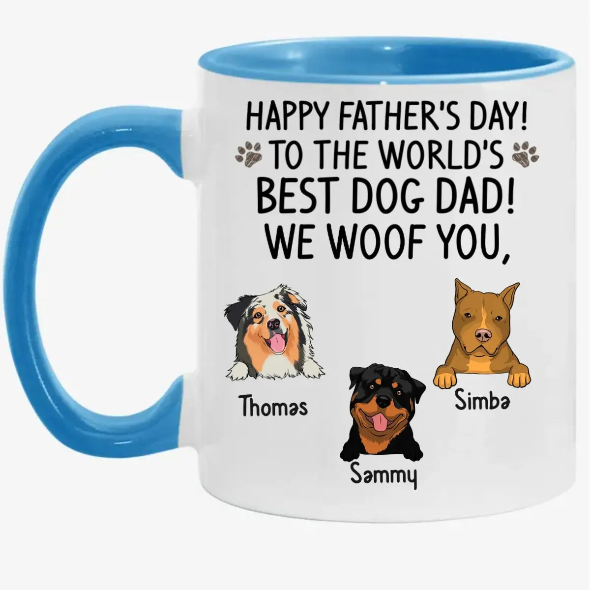 Dog Lovers - To The World's Best Dog Dad - Personalized Mug accent mug The Next Custom Gift