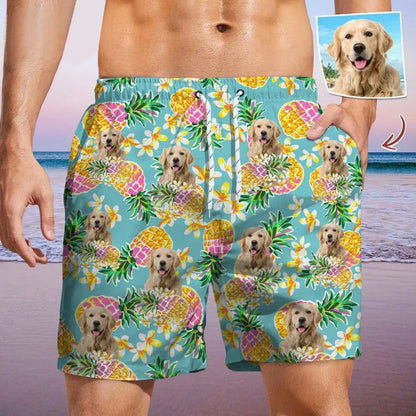 Dog Lovers - Upload Photo With Pattern - Personalized Beach Short Beach Short The Next Custom Gift