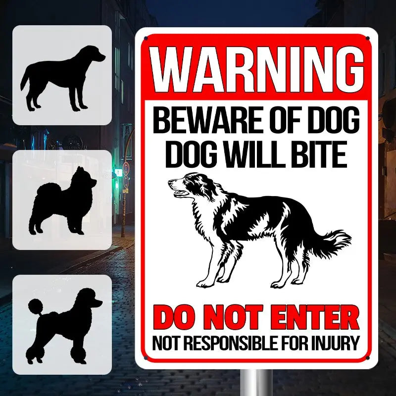 Dog Lovers - Warning Beware of Dog Will Bite - Personalized Metal Sign Metal Sign The Next Custom Gift