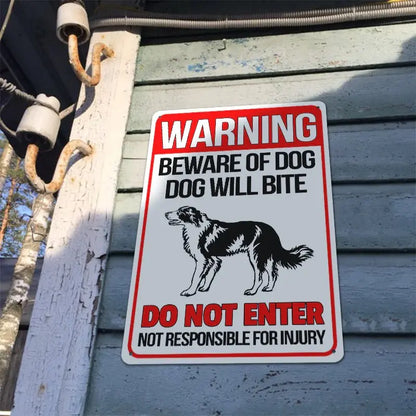 Dog Lovers - Warning Beware of Dog Will Bite - Personalized Metal Sign Metal Sign The Next Custom Gift